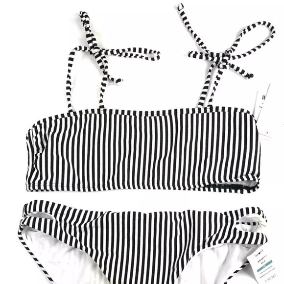 Splendid Girl’s Size 16 White/Black Striped Bikini Swimsuit Set